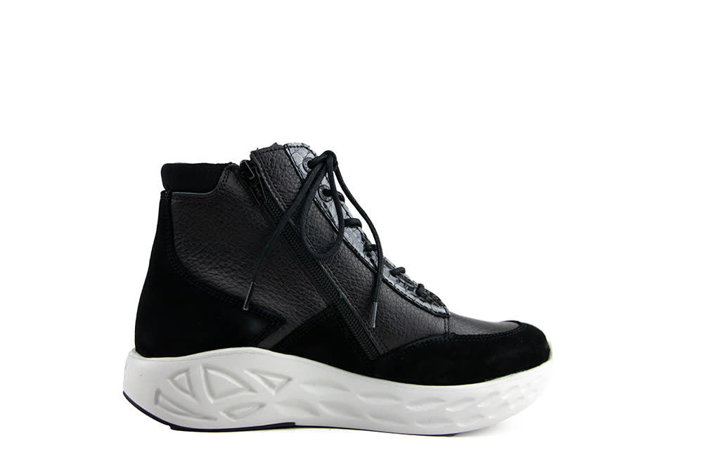 Wolky Hoge Sneaker Leap Leather Black